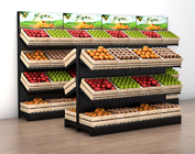 ODM Supermarket Fruit And Vegetable Display Rack Powder coating Steel Material