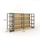 Wooden Cosmetics Display Shelf Powder Coating 1200mm 1500mm 1800mm Length